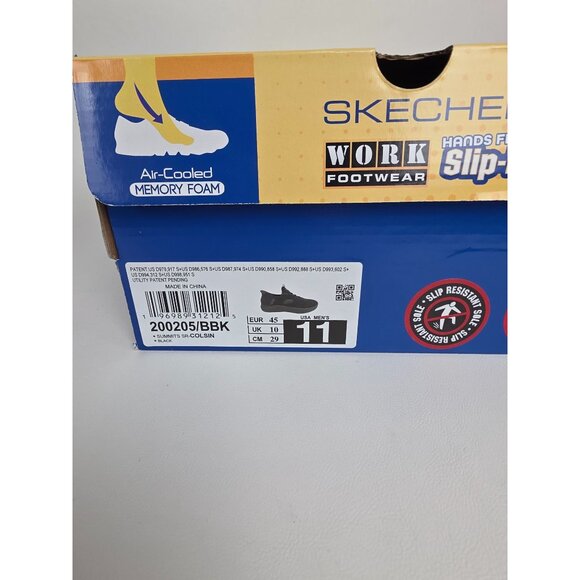 New Skechers Mens Slip In Work Footwear Black Memory Foam Size 11 Slip Resistant - Picture 2 of 12